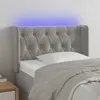 Image de vidaXL Tête de lit à LED Gris clair 83x16x78/88 cm Velours