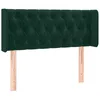 Image de vidaXL Tête de Lit à LED Meuble de Chambre à Coucher Accessoire de Lit Simple Tête de Cadre de Lit Intérieur Vert Foncé 93x16x78/88 cm Velours