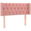 Image de vidaXL Tête de Lit à LED Meuble de Chambre à Coucher Accessoire de Lit Simple Tête de Cadre de Lit Intérieur Rose 93x16x78/88 cm Velours