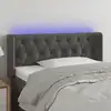Image de vidaXL Tête de lit à LED Gris foncé 103x16x78/88 cm Velours
