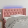Image de vidaXL Tête de lit à LED Rose 103x16x78/88 cm Velours