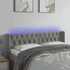 Image de vidaXL Tête de lit à LED Gris clair 147x16x78/88 cm Velours