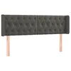 Image de vidaXL Tête de Lit à LED Meuble de Chambre à Coucher Accessoire de Lit Double Tête de Cadre de Lit Intérieur Gris Foncé 147x16x78/88 cm Velours