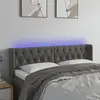 Image de vidaXL Tête de lit à LED Gris foncé 147x16x78/88 cm Velours