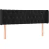 Image de vidaXL Tête de Lit à LED Meuble de Chambre à Coucher Accessoire de Lit Double Tête de Cadre de Lit Intérieur Noir 147x16x78/88 cm Velours