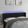 Image de vidaXL Tête de lit à LED Noir 147x16x78/88 cm Velours