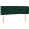 Image de vidaXL Tête de lit à LED Vert foncé 147x16x78/88 cm Velours