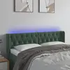Image de vidaXL Tête de lit à LED Vert foncé 147x16x78/88 cm Velours