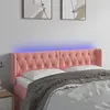 Image de vidaXL Tête de lit à LED Rose 147x16x78/88 cm Velours