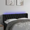 Image de vidaXL Tête de lit à LED Noir 163x16x78/88 cm Velours