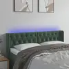Image de vidaXL Tête de lit à LED Vert foncé 163x16x78/88 cm Velours