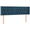 Image de vidaXL Tête de lit à LED Bleu foncé 163x16x78/88 cm Velours