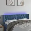 Image de vidaXL Tête de lit à LED Bleu foncé 163x16x78/88 cm Velours