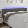 Image de vidaXL Tête de lit à LED Gris foncé 183x16x78/88 cm Velours