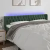 Image de vidaXL Tête de lit à LED Vert foncé 183x16x78/88 cm Velours