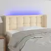 Image de vidaXL Tête de lit à LED Crème 83x16x78/88 cm Tissu