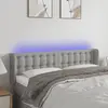 Image de vidaXL Tête de lit à LED Gris clair 147x16x78/88 cm Tissu