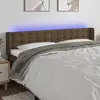 Image de vidaXL Tête de lit à LED Marron foncé 163x16x78/88 cm Tissu