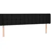 Image de vidaXL Tête de Lit à LED Meuble de Chambre à Coucher Accessoire de Lit Double Tête de Cadre de Lit Intérieur Noir 183x16x78/88 cm Tissu