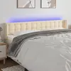 Image de vidaXL Tête de lit à LED Crème 183x16x78/88 cm Tissu