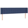 Image de vidaXL Tête de Lit à LED Meuble de Chambre à Coucher Accessoire de Lit Double Tête de Cadre de Lit Intérieur Bleu 183x16x78/88 cm Tissu