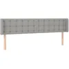 Image de vidaXL Tête de Lit à LED Meuble de Chambre à Coucher Accessoire de Lit Double Tête de Cadre de Lit Intérieur Gris Clair 203x16x78/88 cm Tissu