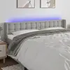 Image de vidaXL Tête de lit à LED Gris clair 203x16x78/88 cm Tissu