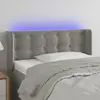Image de vidaXL Tête de lit à LED Gris clair 93x16x78/88 cm Velours