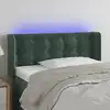 Image de vidaXL Tête de lit à LED Vert foncé 93x16x78/88 cm Velours