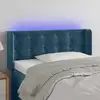Image de vidaXL Tête de lit à LED Bleu foncé 93x16x78/88 cm Velours