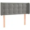 Image de vidaXL Tête de lit à LED Gris clair 103x16x78/88 cm Velours