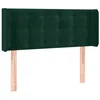 Image de vidaXL Tête de Lit à LED Meuble de Chambre à Coucher Accessoire de Lit Simple Tête de Cadre de Lit Intérieur Vert Foncé 103x16x78/88 cm Velours
