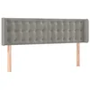 Image de vidaXL Tête de Lit à LED Meuble de Chambre à Coucher Accessoire de Lit Double Tête de Cadre de Lit Intérieur Gris Clair 147x16x78/88 cm Velours