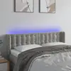 Image de vidaXL Tête de lit à LED Gris clair 147x16x78/88 cm Velours