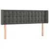 Image de vidaXL Tête de Lit à LED Meuble de Chambre à Coucher Accessoire de Lit Double Tête de Cadre de Lit Intérieur Gris Foncé 147x16x78/88 cm Velours