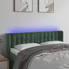 Image de vidaXL Tête de lit à LED Vert foncé 147x16x78/88 cm Velours
