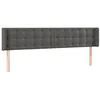 Image de vidaXL Tête de Lit à LED Meuble de Chambre à Coucher Accessoire de Lit Double Tête de Cadre de Lit Intérieur Gris Foncé 163x16x78/88 cm Velours
