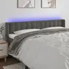 Image de vidaXL Tête de lit à LED Gris foncé 163x16x78/88 cm Velours