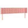 Image de vidaXL Tête de Lit à LED Meuble de Chambre à Coucher Accessoire de Lit Double Tête de Cadre de Lit Intérieur Rose 163x16x78/88 cm Velours