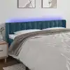 Image de vidaXL Tête de lit à LED Bleu foncé 183x16x78/88 cm Velours