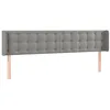 Image de vidaXL Tête de Lit à LED Meuble de Chambre à Coucher Accessoire de Lit Double Tête de Cadre de Lit Intérieur Gris Clair 203x16x78/88 cm Velours