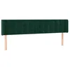Image de vidaXL Tête de Lit à LED Meuble de Chambre à Coucher Accessoire de Lit Double Tête de Cadre de Lit Intérieur Vert Foncé 203x16x78/88 cm Velours