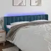 Image de vidaXL Tête de lit à LED Bleu foncé 203x16x78/88 cm Velours