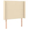 Image de vidaXL Tête de Lit à LED Meuble de Chambre à Coucher Accessoire de Lit Simple Tête de Cadre de Lit Intérieur Crème 93x16x118/128 cm Tissu