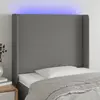 Image de vidaXL Tête de lit à LED Noir 103x16x118/128 cm Tissu