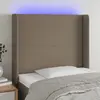 Image de vidaXL Tête de lit à LED Taupe 103x16x118/128 cm Tissu