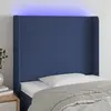 Image de vidaXL Tête de lit à LED Bleu 103x16x118/128 cm Tissu