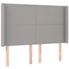 Image de vidaXL Tête de lit à LED Gris clair 147x16x118/128 cm Tissu