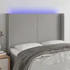 Image de vidaXL Tête de lit à LED Gris clair 147x16x118/128 cm Tissu