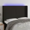 Image de vidaXL Tête de lit à LED Noir 147x16x118/128 cm Tissu